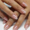 Calkkrer 30 pezzi unghie rosa nude a pressione, unghie finte corte da incollare, unghie artificiali lucide con design, punte per unghie finte, unghie artificiali