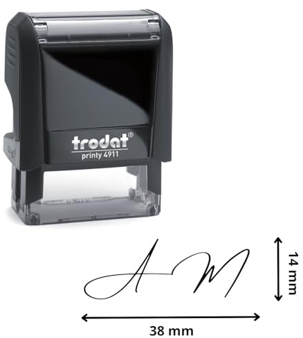 Trodat Timbro FIRMA Nero con Inchiostro Indelebile - Cartuccia Inclusa e Ricaricabile, Ideale per Ufficio, Liberi Professionisti, Medici, Avvocati (Nero cartuccia Nero, Piccola - 38 x 14 mm)
