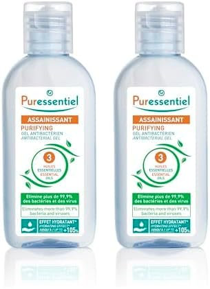 Puressentiel, Purificante, Gel Disinfettante Mani, Presidio Medico Chirurgico, Azione anti-batterica, anti-virale e levuricida, 3 Oli essenziali, Effetto idratante, Formato tascabile, 80 ml
