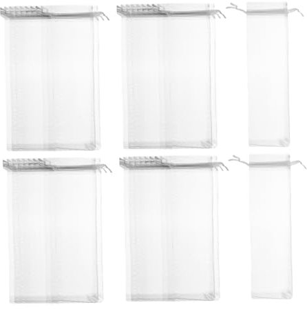 BEBEMOKO 100pièces Sachets Organza Avec Cordon De Serrage Pour Éventails Pochettes De Faveurs De Fête De Rangement Tulle Pour Mariage Noël Anniversaire Et Autres Événements