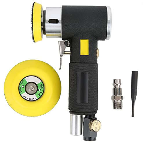 Pneumatic Sander polishing Machine, mini Polisher,16000 RPM Pneumatic Tool for WoodMetalPlastic,Lightweight Grinding Accessory with 2 & 3 inch Pads,Eccentric Rotation Design