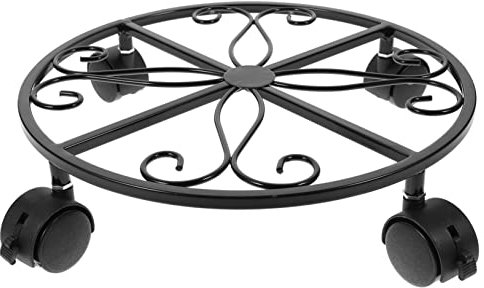 ibasenice Blumenständer aus Eisen Unterstützung runde Pflanzenständer Zauberer groß Anlage bloomcar Blumenkarre Pflanzenwagen Pflanzenkarre schubkarre Pflanzenrolle mit Rädern Pflanzpalette