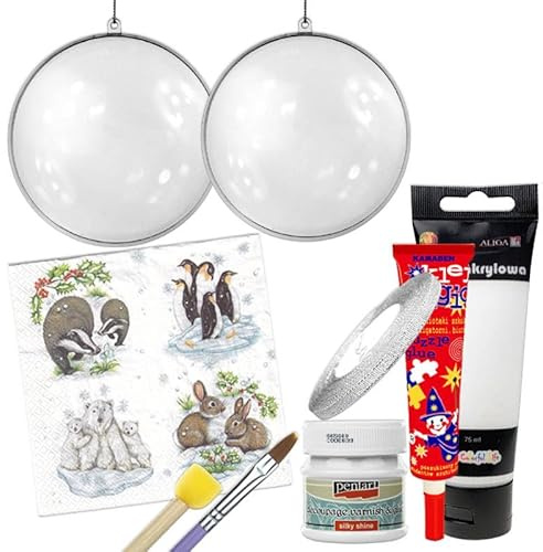 Starter kit per decoupage medaglioni animali inverno