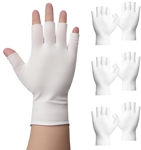 3 Pairs White Cotton Gloves - Fingerless Moisturizing Gloves - Eczema White Gloves for Dry Hands - Soft Sleep Glove for Eczema and Moisturizing Overnight - One Size Fits Most