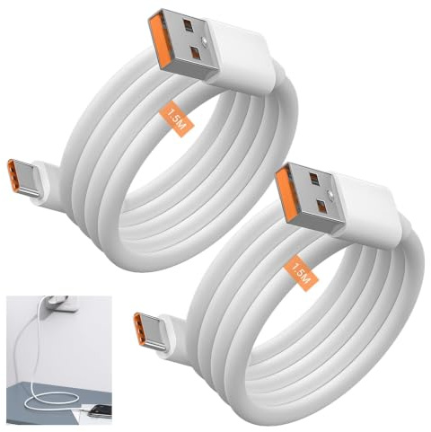 2 stycken 120 W USB C-laddningskabel, kompatibel med Xiaomi (1,5 M), typ C Turbo Hypercharge snabbladdningskabel, snabb laddning, datakabel för Xiaomi 17/17 Pro/15Ultra/14T Redmi K80 Note 14/14Pro/13
