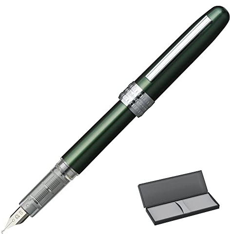 PLATINUM Plaisir PGB-1000#41 Füllfederhalter/Federstärken: F fein/Farbe: Green/Grün/Handgefertigt/Kunststoffverpackung/Füllhalter