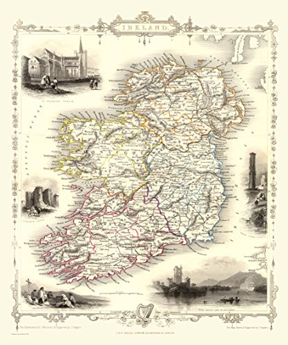 History Portal 1000 Piece Jigsaw Puzzle Map of Ireland 1851 by John Tallis