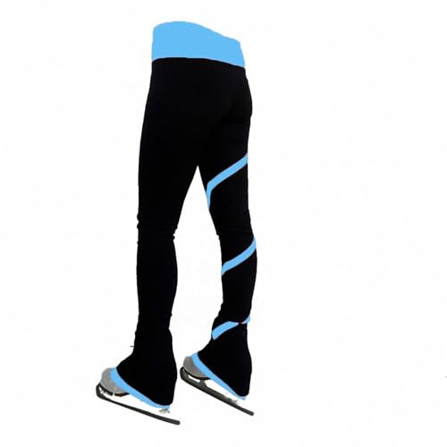 LIUHUO Ladies Figure Skating Training Suits - Velvet Pants (M, Light Blue)