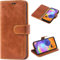 Mulbess Handytasche für Samsung Galaxy A31 Hülle, Ledertasche mit Bookstyle, Standfunktion, Kartenfächern Handyhülle, Vintage Cognac Braun