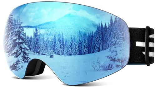 LOEO Gafas de esquí para niños, sin marco, para niños, adolescentes, niños y niñas, compatibles con casco