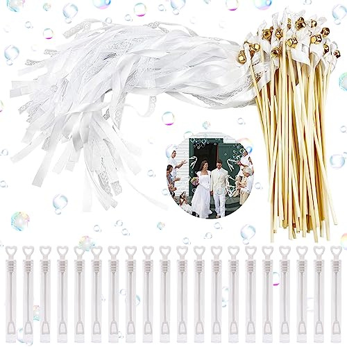 20 pezzi di nozze da parete con campana, bacchette magiche per matrimonio, stelle filanti con 20 bolle di sapone, traliccio matrimonio, bacchette portafortuna per matrimonio, compleanno, festa