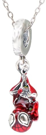 GAUEIOUR Spider Necklace,Cute Cartoon Necklace with the Same Accessory,Red Fashionable White Copper Men's and Women's Jewelry