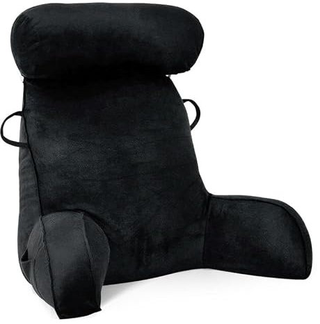 Mingfuxin Lesekissen für Bett, Bettauflage Kissen mit Abnehmbarer Nackenrolle & höherem Stützarm zum Sitzen in Bett, Couch Boden-Rückenlehne Lesekissen Erwachsenen Rückenkissen zum Lesen, Fernsehen