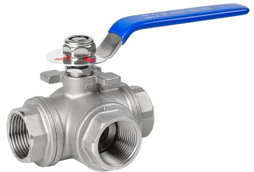 Válvula de bola Válvula de bola de 3 vías de acero inoxidable Válvula de tres vías roscada de acero inoxidable 304 con puerto en T o puerto en L de 1/4, 3/8, 1/2, 3/4, 1, 1-1/4, 1-1/2 y 2, 1 u