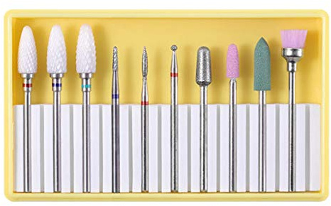 Lot de 10 brosses de nettoyage en céramique pour perceuse à ongles BH-01