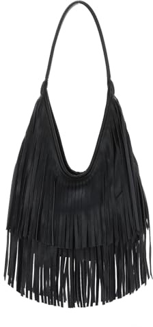 Syrads Femmes Tassel Hobo Sac à bandoulière Ladies Tassel Hobo Sac à main,Noir