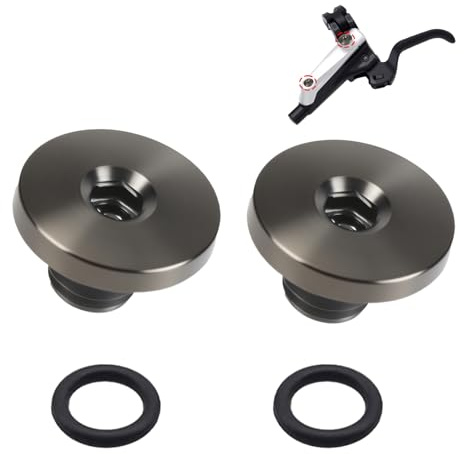 2er-Set Fahrrad-Entlüftungsschraube Mit O-Ring, Ölzylinder Deckelschraube Aus TC4 Titanlegierung M5 X 5mm, Kompatibel Mit Shimano XT, SLX, Zee, Deore LX, Für Geteilte Ölzylinderabdeckung (Schwarz)