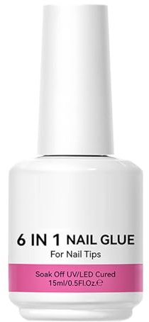 Sucritude Gel Builder for Nails - Strengthener Glue,6-in-1 Rhinestone Glue Primer Adhesive Gel for Molding Extend for Women Girls Beginners