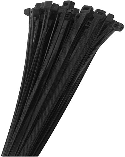 KnnX Nylonkabelband 200 mm x 4,8 mm Svart 50‑pack - 22,43 kg dragstyrka