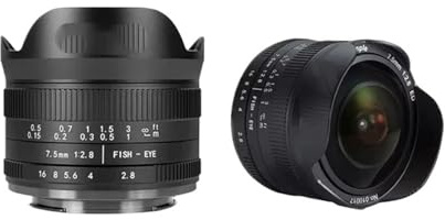 7,5 mm F2.8 II ultravidvinkel fisheye-objektiv for kamera, kompatibelt med Sony E Canon EOS-M M50 Canon RF Fuji XF Nikon Z Micro M4/3(Micro 4 3 mount)