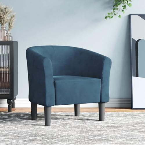 RMIHSJG Poltrona da club moderna in velluto blu scuro per soggiorno con robusta struttura in legno e comoda imbottitura, poltrona accento in morbido velluto per un ambiente elegante