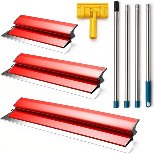 Ytvackel set professionellt – (250 mm + 400 mm + 600 mm) spatelverktygsset med 160 cm teleskophandtag, rostfritt stål spatelsats för gips, väggar, tak, putsarbeten