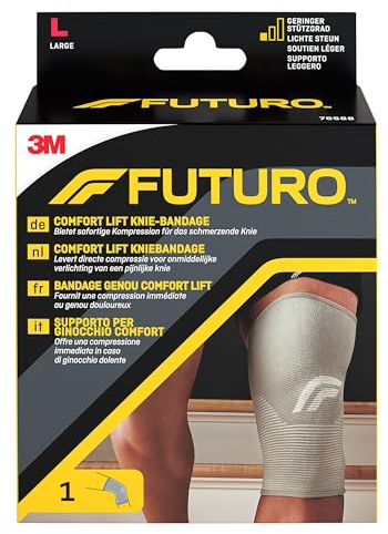 FUTURO Comfort Lift Knie-Bandage, Größe L (43,2 - 49,5 cm) - Atmungsaktive und Elastische Kniebandage für Stabilität, Kompression und Unterstützung bei Knieschmerzen