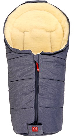 Kaiser 65332320 Babyschalenfußsack Channy, Lammfell medizin, marine melange