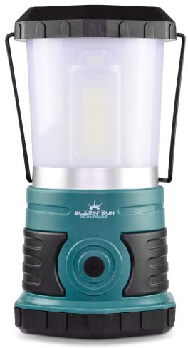 Blazin' Sun Rechargeable LED Lantern | 1500 Lumen | Frosted Top | 360° COB Light | Hurricane, Emergency, Storm, Power Outage Light | 4 Modes, 25 Hours