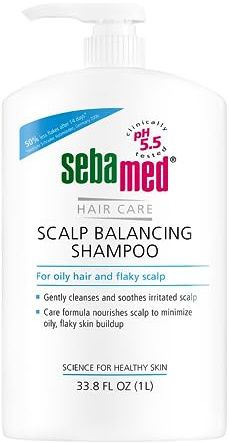 SEBAMED Scalp Balancing Shampoo - Gentle Anti Dandruff Shampoo Formula for Oily Hair and Flaky Scalp 33.8 Fluid Ounces (1 Liter with Pump)