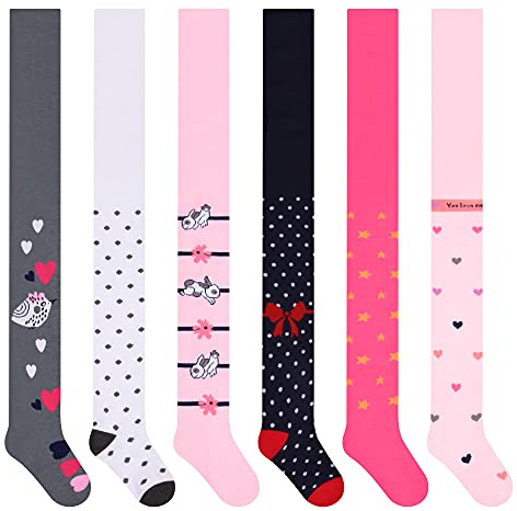 L&K-II 6 pièces enfants filles collants collants tricotés différents motifs et couleurs dans un ensemble 2715 98-104