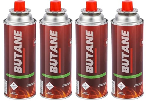 NATIONAL STANDARD Pack of 4 Butane Fuel Cylinders| 8oz Butane Canisters for Portable Stove | Butane Torch Replacement Canisters