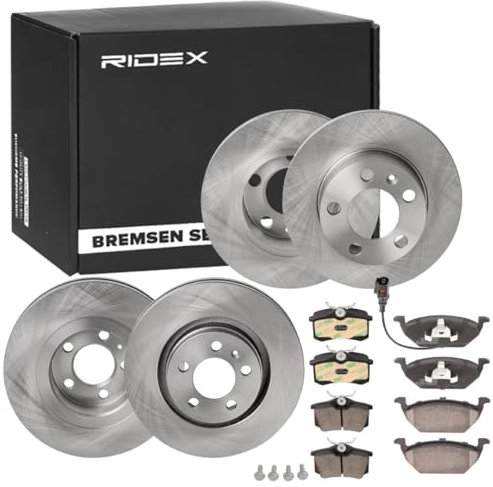 RIDEX 3405B0314 Bremsenset Hinten Vorne Belüftet 232 279,8mm - Bremsen Set mit Bremsscheiben und Bremsbeläge Satz