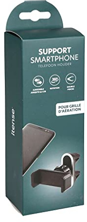 itense - Support téléphone Semi-Automatique - Double Pinces - Rotation 360° - pour Grille d'aération - Ajustable jusqu'à 8.5cm - Fixation renforcée - Compact & Discret - Simple & Pratique