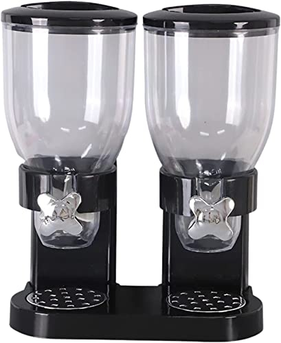 Distributore Di Cereali Triplo Contenitori Di Cereali Contenitore Di Stoccaggio Cornflakes Dispenser Contenitori Cereali Con 2 Contenitori Colazione Strumenti Da Cucina(Nero)