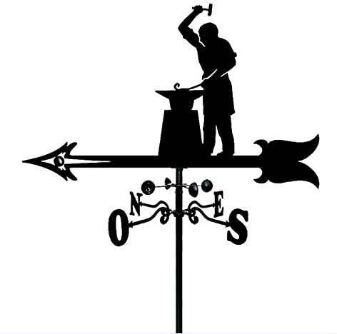 EICOFF Banderuola con fabbro sagoma Cortile banderuola in Ferro battuto indicatore di direzione del windin Ferro battuto Resistente banderuola Decorazione da Giardino Strumento di misurazione fac