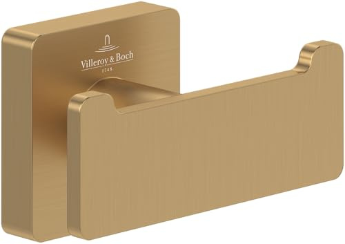 Villeroy & Boch Verve Showers, soffione doccia con 3 tipi di getti, soffione doccia con valvola di ritegno integrata, facile da pulire, soffione rotondo dorato spazzolato