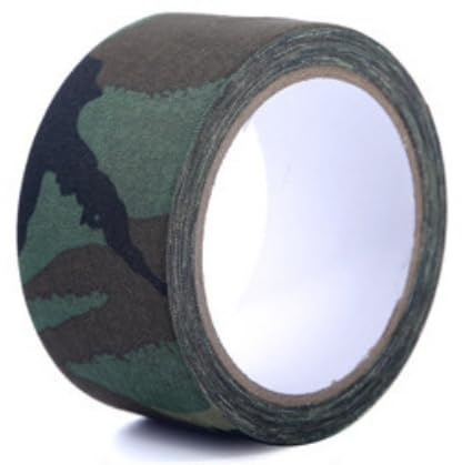 PLAXIARY 5cm x 10m Strong Adhesive Camouflage Tape - Camo Wrap Tape - Non Reflective - Camouflage Fabric Tape for Outdoor Hunting Camping