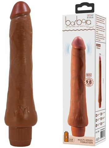 VIBRADOR DILDO REALISTICO ANAL VAGINA VIBRADOR MARRON PENE SUAVE CON VELOCIDAD AJUS