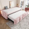 YuQozii Polsterbett Ausziehbares Schlafsofa 90/180 * 190cm, Puffbett, Teddy Samt Stoff, Einzelbett, Doppelbett, Mit Lattenrost, Multifunktionsbett (Rosa)