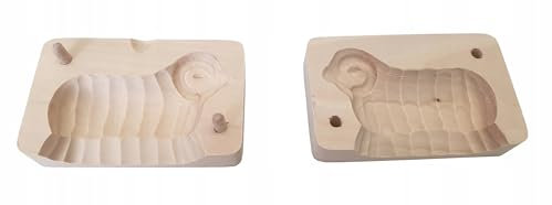 PEEWIT Stampo per agnello in legno per burro 11 x 6,5 centimetri con taglierina