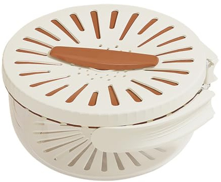 Enwye Cesta de Drenaje de Doble Capa con Tapa para Lavar Frutas y Verduras en la Cocina, refrigerador, Almacenamiento, colador de PP Grueso