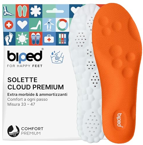 biped Cloud extra mjuka innersulor för vardag, sport och arbetsskor – Ortopediska stötdämpande skoinlägg med hälkudde – Massage skuminnersulor z2938(orange,36-38)