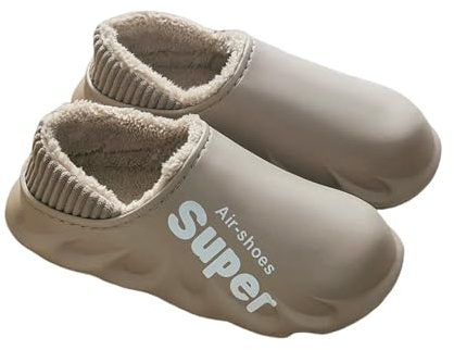 Gyios Tofflor Vinter Varma Tofflor För Män Och Kvinnor, Utomhus Bomull, Inomhus Varma Skor, Par Hemma, Sovrum Stor Storlek-Brun-40-41