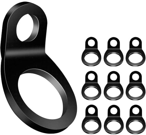Homeponnew Anelli di ancoraggio in acciaio inossidabile spessi 3 mm con foro di montaggio da 10 mm, angolo di ancoraggio a 135°, per moto, ATV, kayak, rimorchio, camion, letto, confezione da 10, nero