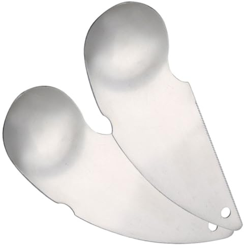 SUPVOX Cucharas para Pelar Kiwi de Acero Inoxidable, Set de 2 Piezas Diseño Ergonómico, Herramienta Portátil para Cortar y Extraer Pulpa de Frutas, Adecuado para Cocina y Fruta Natural