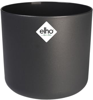 elho B.for Soft Rund 18 - Blumentopf für Innen - 100% recyceltem Plastik - Ø 18.3 x H 16.7 cm - Schwarz/Anthrazit