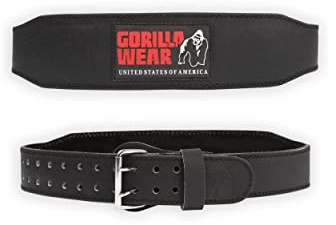 Gorilla Wear 4 Inch Padded Leather Belt - schwarz - Bodybuilding und Fitness Gürtel für Damen und Herren, S-M