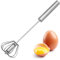 AEX Premium Egg Whisk Stainless Steel Egg Beater Rotating Push Mixer Stirrer Kitchen Utensil Whisking Beating mini Whisk Cooking Utensils for Blending