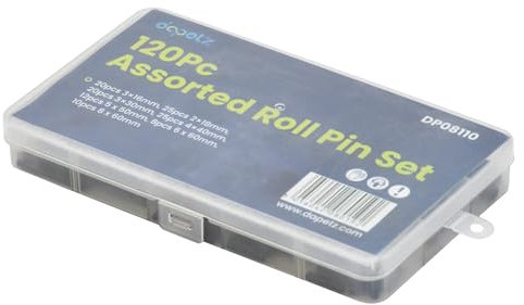 Dapetz ® 120Pc Assorted Roll Pins Set Steel Spring Roll Pins Metal Split Spring Dowel Tension Sellock C Pins Mixed Sizes M1.6 M2 M2.4 M3.2 M4 M4.8 M5.6 M6.4 M9.5 in Storage Case
